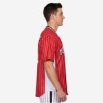 Custom Baseball Team Jersey Red - Pinstripe Full Button Custom Name Number
