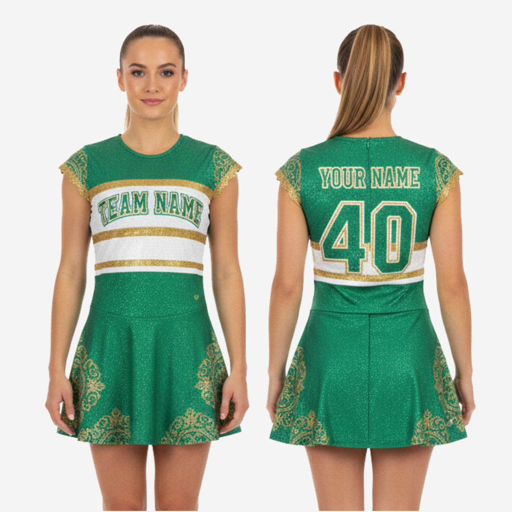 Personalized Cheer Competition Dress - Cheer Uniform in Green