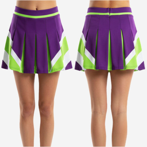 Custom Cheerleading Skirt - Knife Pleated Box Pleat Color Block Cheer Skirt