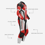 Custom Motorcycle Racing Suit - One Piece Leather Racing Suit with Armor