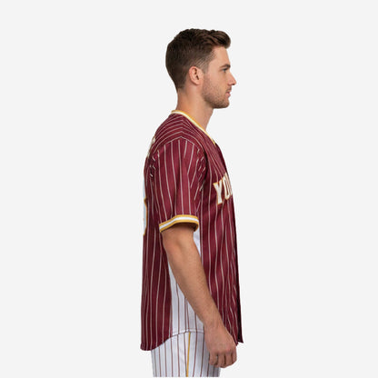 Custom Baseball Team Jersey - Pinstripe Full Button Custom Name Number