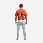 Personalized Baseball Uniform in Orange - Custom V-Neck Jersey & Pants Complete Set