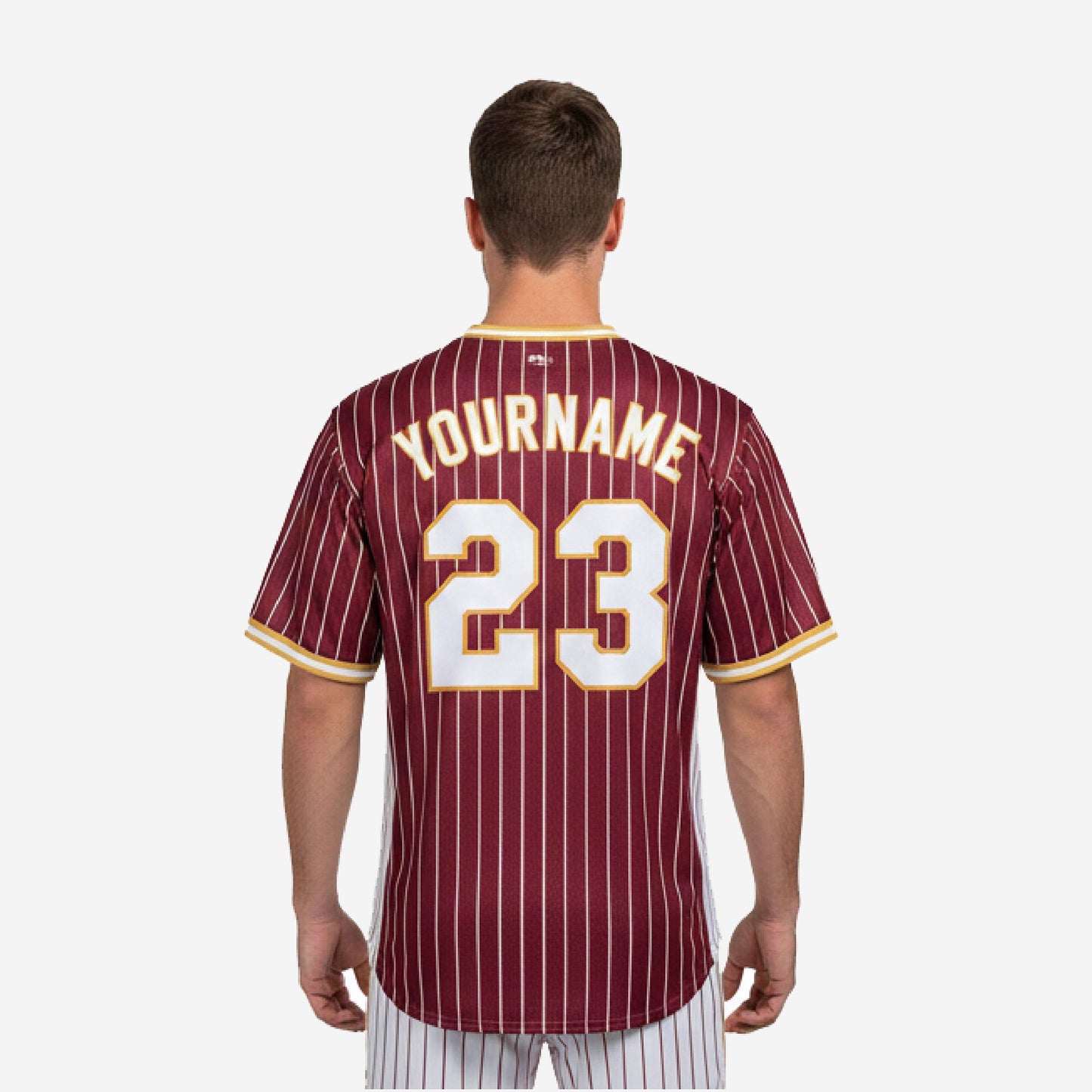 Custom Baseball Team Jersey - Pinstripe Full Button Custom Name Number