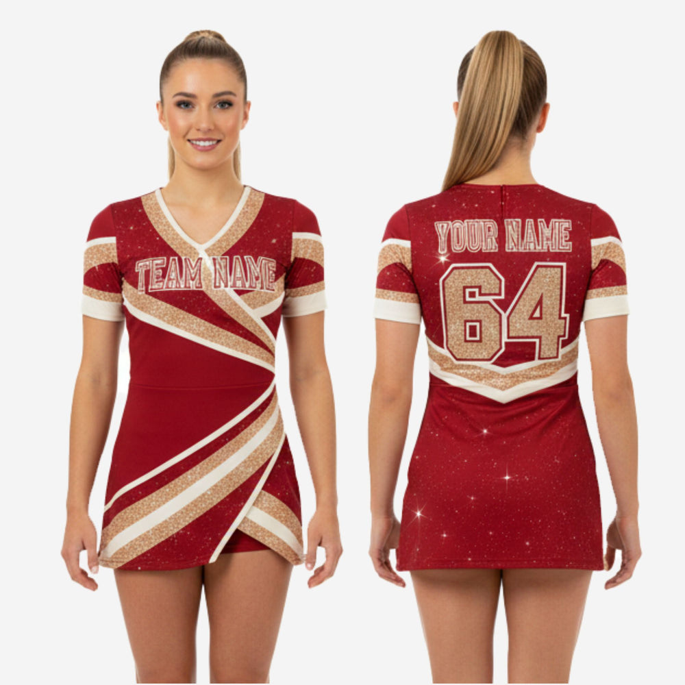 Personalized Cheer Competition Dress - Cheer Uniform in Red