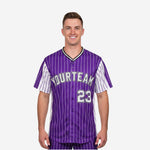 Personalized Baseball Jersey - Custom Pinstripe Sublimation Print Team Jersey