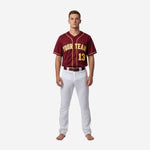 Personalized Baseball Uniform in Burgundy - Custom V-Neck Jersey & Pants Complete Set