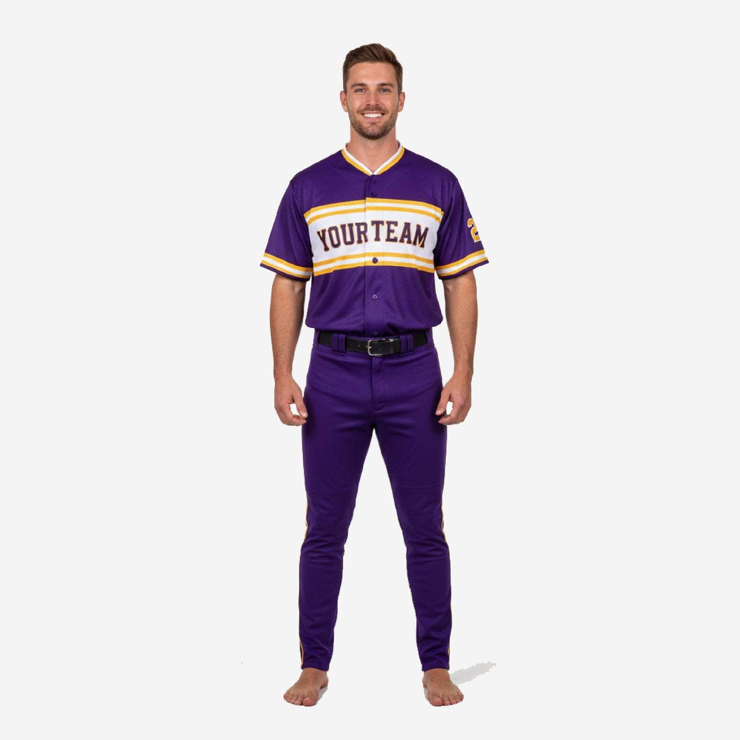 Personalized Baseball Team Uniform - Custom Jersey & Pants Set in Purple