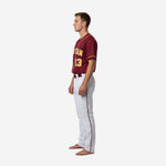 Personalized Baseball Uniform in Burgundy - Custom V-Neck Jersey & Pants Complete Set