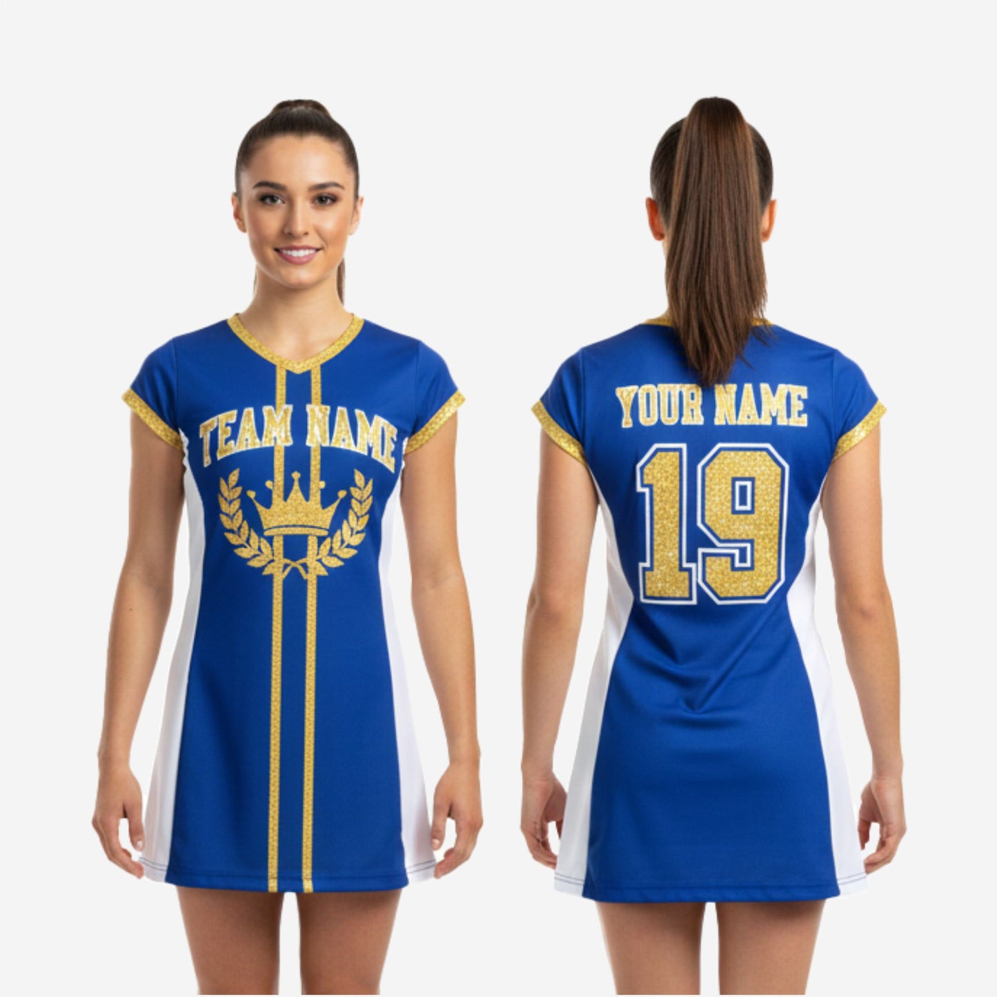 Personalized Cheer Competition Dress - Girls Cheer Uniform in Blue
