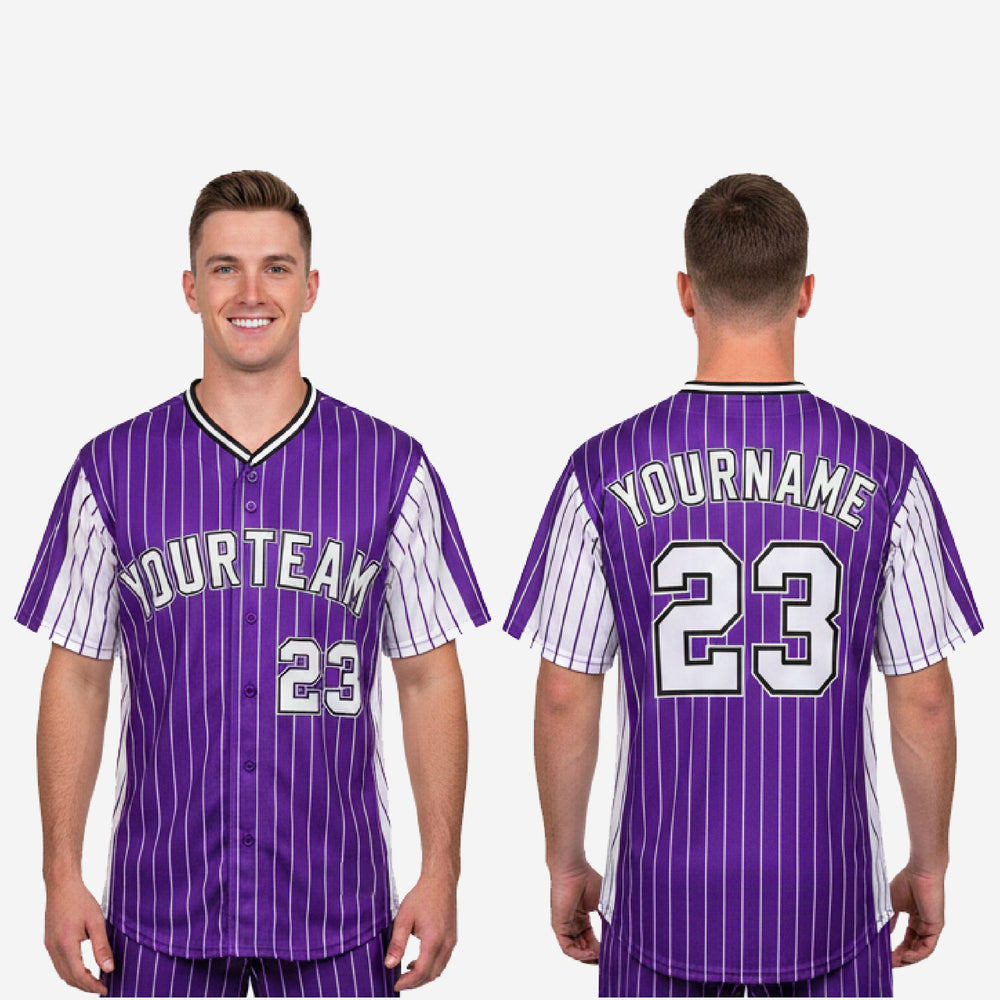 Personalized Baseball Jersey - Custom Pinstripe Sublimation Print Team Jersey