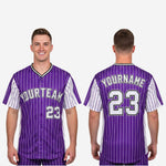 Personalized Baseball Jersey - Custom Pinstripe Sublimation Print Team Jersey