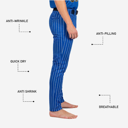 Custom Pinstripe Baseball Pants - Custom Team Colors Uniform Pants in Blue