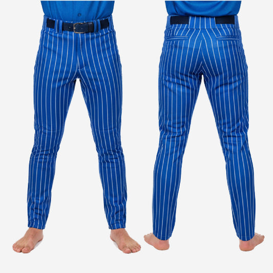 Custom Pinstripe Baseball Pants - Custom Team Colors Uniform Pants in Blue