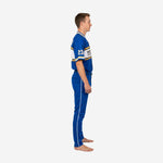 Custom Youth Baseball Uniform Set - V-Neck Jersey & Pants Sublimated in Blue