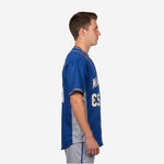 Custom Baseball Jersey in Blue - Full Button Baseball Jersey Team Name & Number
