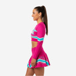 Personalized Cheerleading Uniform Set - Long Sleeve Crop Top & Skirt for Teams