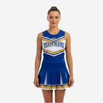 Sleeveless Cheerleading Uniform Dress - Custom Team Name & Number Blue