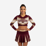 Custom Cheerleading Uniforms Set - Long Sleeve Crop Top & Skirt with Built-in Shorts