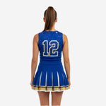 Sleeveless Cheerleading Uniform Dress - Custom Team Name & Number Blue