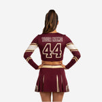 Custom Cheerleading Uniforms Set - Long Sleeve Crop Top & Skirt with Built-in Shorts