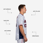 Personalized Baseball Jersey in White - Custom Pinstripe Sublimation Print Team Jersey