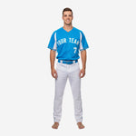 Personalized Baseball Uniform in Calestial Blue - Custom Jersey & Pants Complete Set