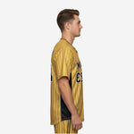Custom Baseball Uniform Jersey - Youth & Adult Pinstripe Full Button Jersey in Gold