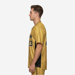 Custom Baseball Uniform Jersey - Youth & Adult Pinstripe Full Button Jersey in Gold