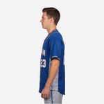 Custom Baseball Jersey in Blue - Full Button Baseball Jersey Team Name & Number