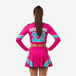 Personalized Cheerleading Uniform Set - Long Sleeve Crop Top & Skirt for Teams