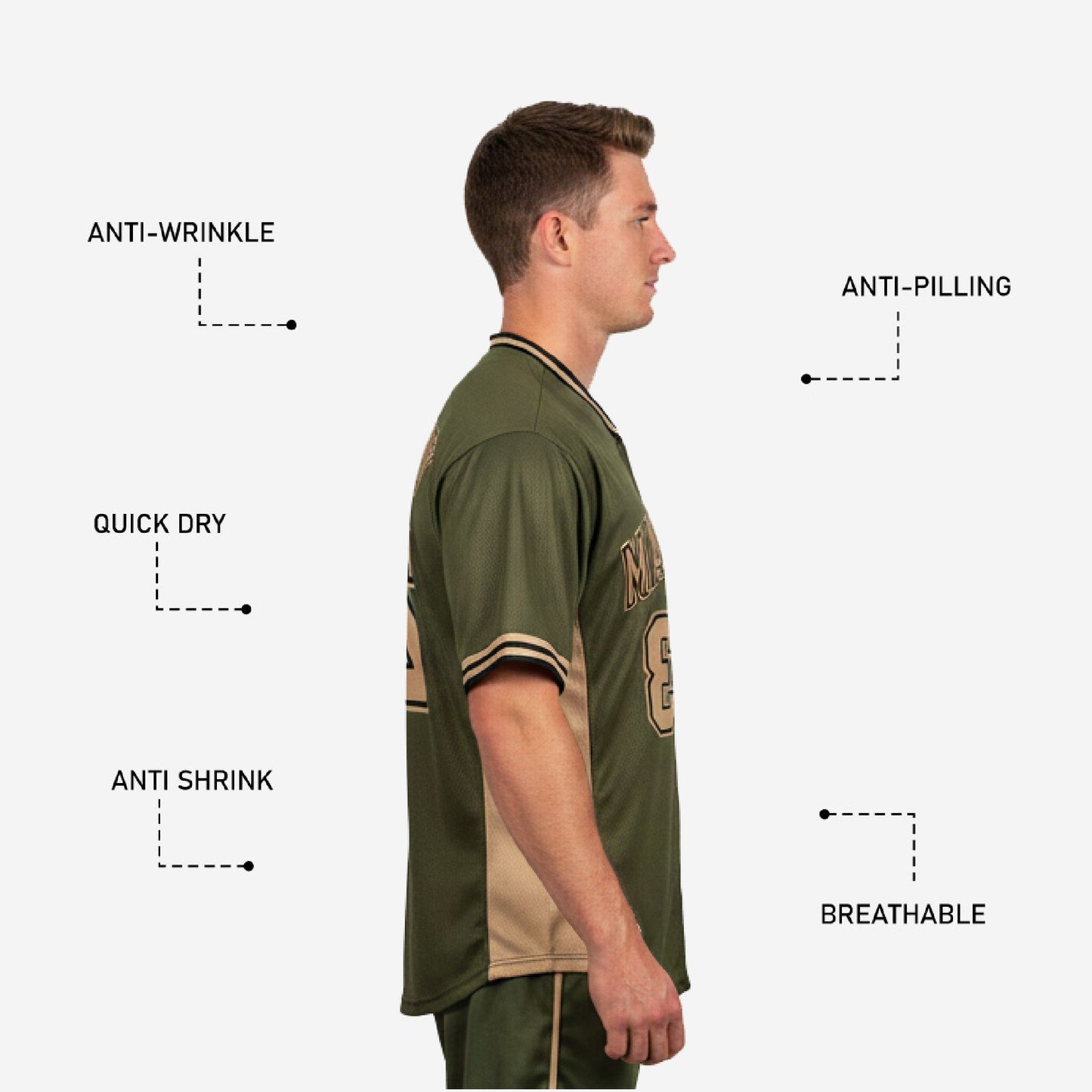 Custom Baseball Team Jersey - Full Button Baseball Jersey Custom Name & Number