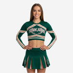 Custom Competition Cheerleading Uniform - Long Sleeve Crop Top & Skirt with Team Customization