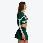 Custom Competition Cheerleading Uniform - Long Sleeve Crop Top & Skirt with Team Customization