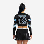 Custom Competition Cheerleading Uniform - Long Sleeve Crop Top & Skirt with Team Customization