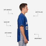 Custom Baseball Jersey in Blue - Full Button Baseball Jersey Team Name & Number