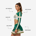 Custom Competition Cheerleading Uniform - Long Sleeve Crop Top & Skirt with Team Customization