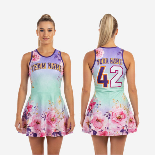 Sleeveless Cheerleading Uniform Dress - Custom Team Name & Number