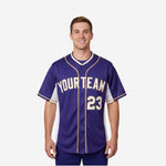 Custom Baseball Jersey in Purple - Full Button Baseball Jersey Custom Name & Number