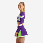 Long Sleeve Custom Cheerleading Uniforms - Crop Top & Skirt Set for Youth & Elite Squads