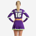 Long Sleeve Custom Cheerleading Uniforms - Crop Top & Skirt Set for Youth & Elite Squads
