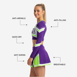 Long Sleeve Custom Cheerleading Uniforms - Crop Top & Skirt Set for Youth & Elite Squads