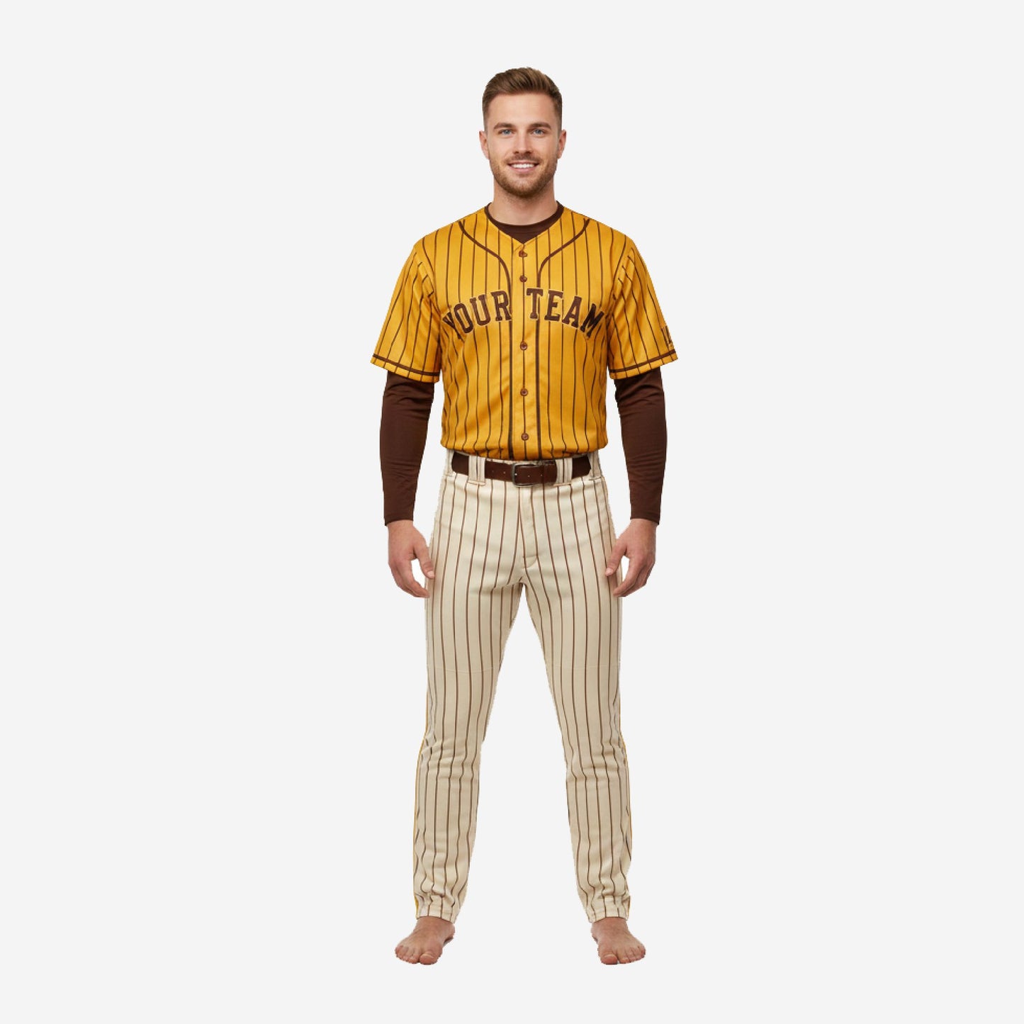 Custom Baseball Uniform - Pinstripe Jersey Pants Set Team Name Number