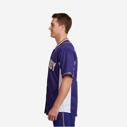 Custom Baseball Jersey in Purple - Full Button Baseball Jersey Custom Name & Number