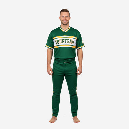 Personalized Baseball Team Uniform - Custom Jersey & Pants Set in Green