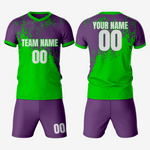 Sleek Kelly Green & Purple Soccer Uniforms for Champions - K2 Sportswear | Custom Sports Uniforms & Apparels - K2 Sportswear