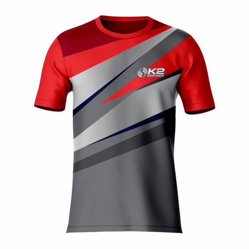 Basketball Short Sleeve Shooting Shirt in Red and Gray RSBSSSS-008 - K2 Sportswear | Custom Sports Uniforms & Apparels - K2 Sportswear