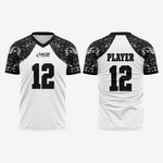 Custom White/Black Football Fan Jersey for Men & Women - K2 Sportswear | Custom Sports Uniforms & Apparels - K2 Sportswear