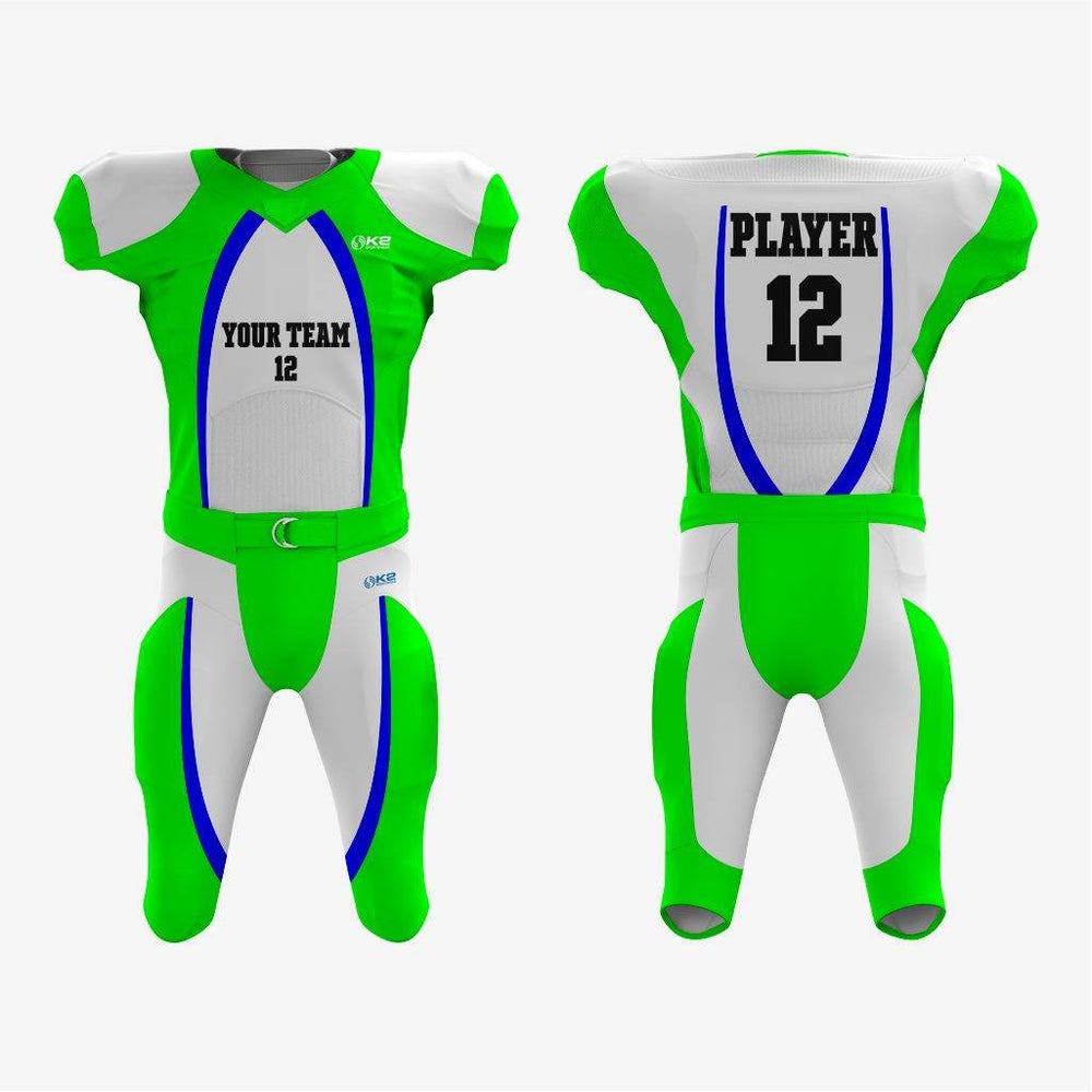 Green Personalized American Football Uniform for Men/Women/Youth