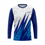 Basketball Long Sleeve Shooting Shirt in White & Blue RSBLSSS-001 - K2 Sportswear | Custom Sports Uniforms & Apparels - K2 Sportswear