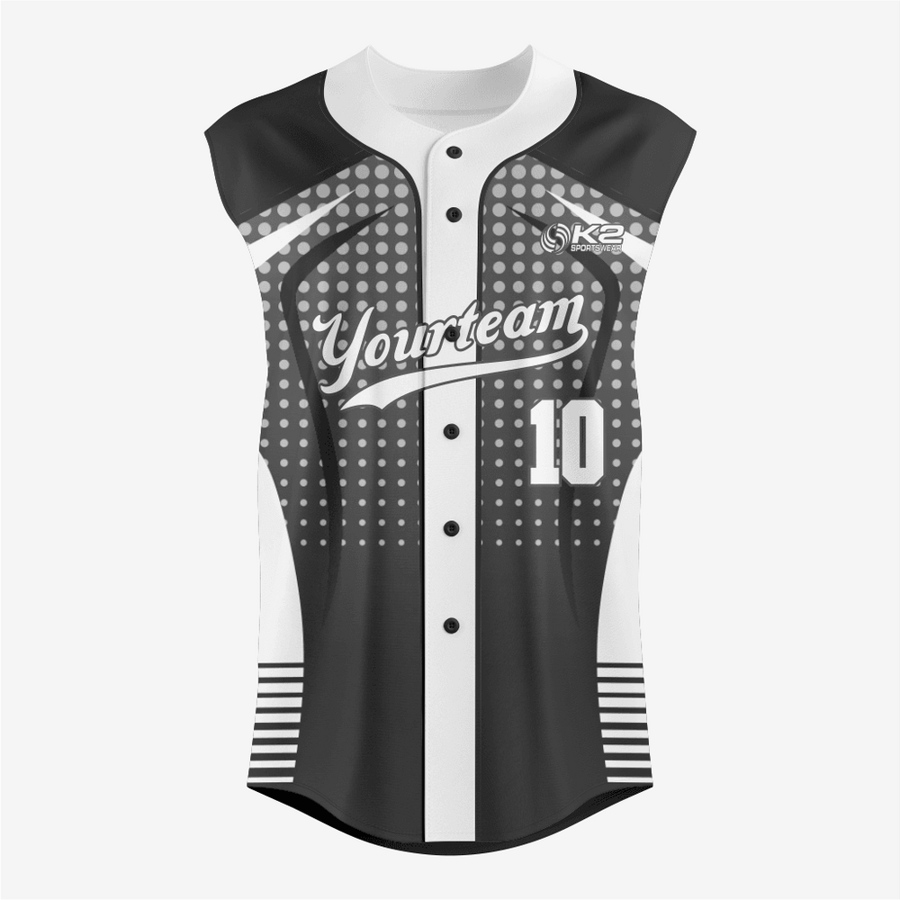 Custom Black Sleeveless Full Button Softball Jersey – Pro Fit